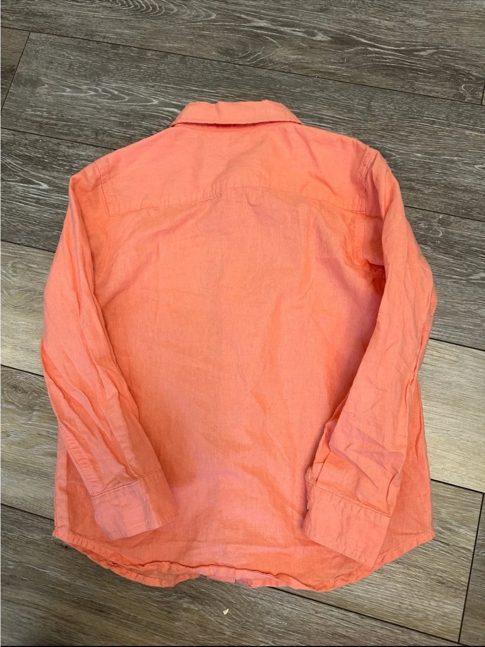 Gymboree Boys Linen Blend Vibrant Coral Pink Button Down Dress Shirt